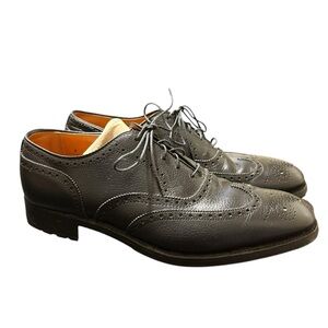 FACONNABLE PEBBLE GRAIN LEATHER  OXFORDS 9 B/D